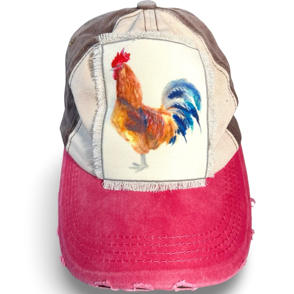 Southern Junkie Distressed Rooster Adjustable Cap O/S
